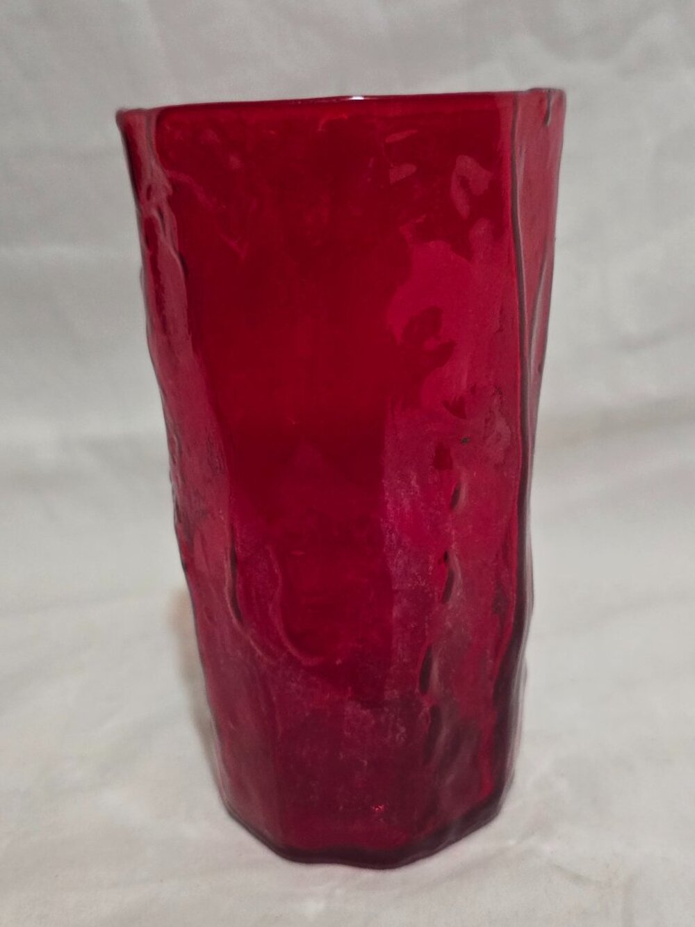 Seneca Driftwood / Morgantown Glass Co Crinkle Glass Tumbler - Ruby Red